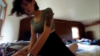 Sexo com a namorada puta que ama cavalgar na rola